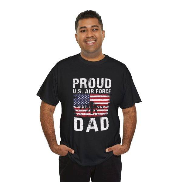 Proud U.S. Air Force Dad Unisex Heavy Cotton Tee - Patriotic Father's Day Gift