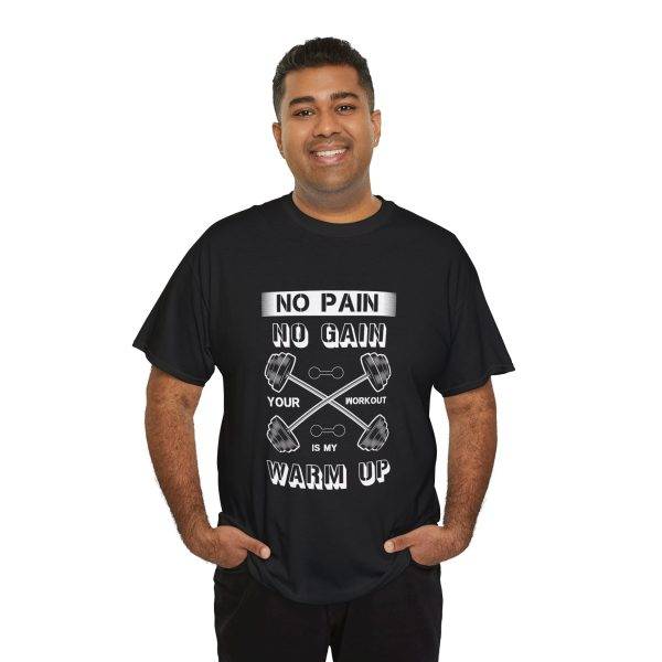 No Pain No Gain Gym Unisex Heavy Cotton Tee - Fitness Motivational Workout Shirt