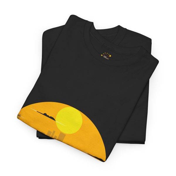 Red Car With Sunset Black Color T-Shirt For Unisex Heavy Cotton Tee