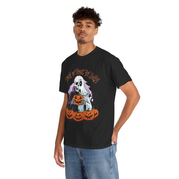 Trick Or Treat Your Self Black Color T-Shirt For Unisex Heavy Cotton Tee