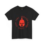 Greek warrior head Black Color T-Shirt For Unisex Heavy Cotton Tee