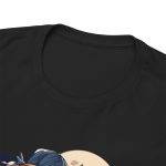 Halloween wolf on a skateboard Black Color T-Shirt For Men Heavy Cotton Tee