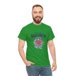 Bulldog Green Color T-Shirt For Unisex Heavy Cotton Tee