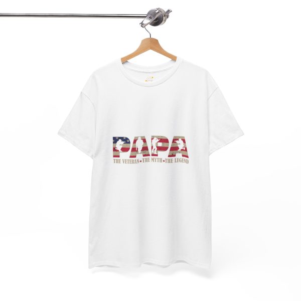 Patriotic Papa Unisex Heavy Cotton Tee - The Veteran, The Myth, The Legend