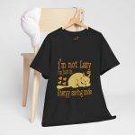 Funny Cat Energy Saving Mode Tee - Unisex Heavy Cotton T-Shirt