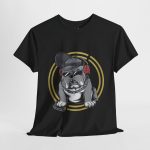 Bulldog Black Color T-Shirt For Unisex Heavy Cotton Tee