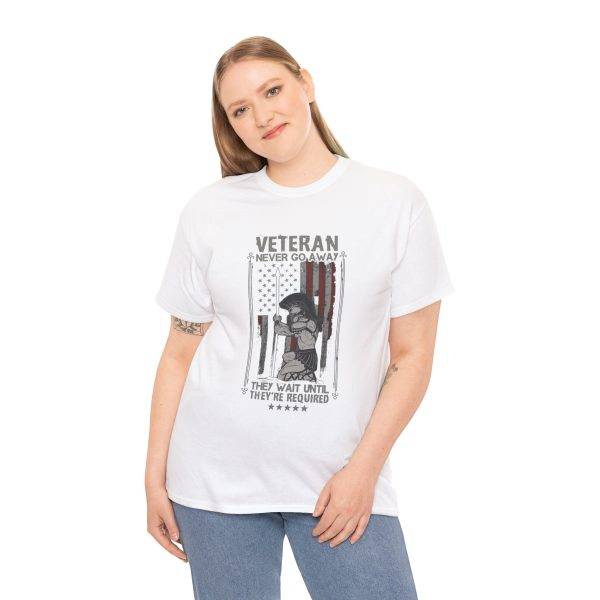 American Veterans White Color Tshirt For Unisex Heavy Cotton Tee