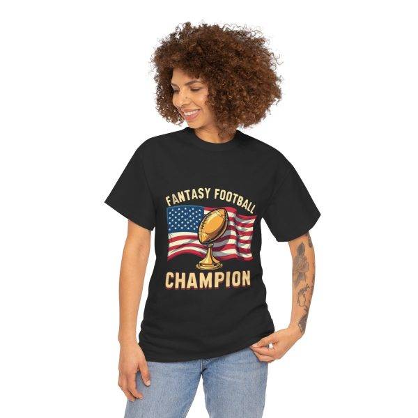 FANTASY FOOTBALL CHAMPION Black Color T-Shirt For Unisex Heavy Cotton Tee