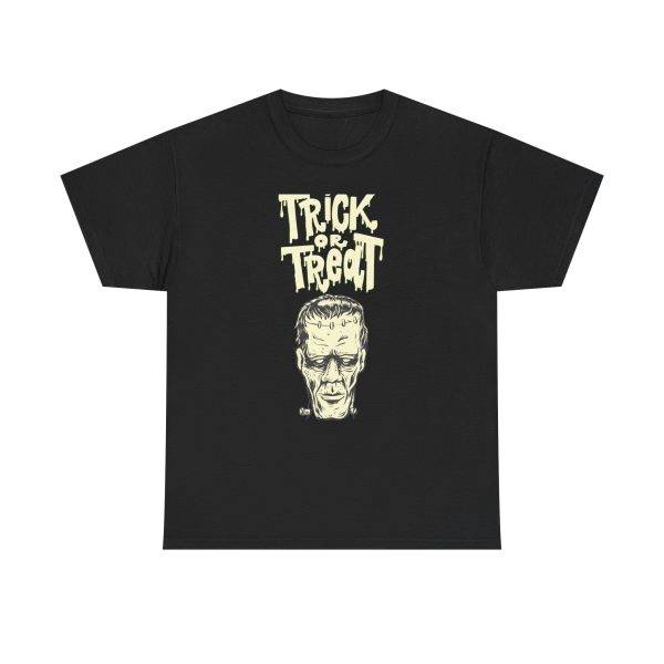 Halloween Frankenstein Trick Or Treat Black Color T-Shirt For Men Heavy Cotton Tee