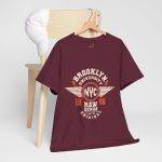 BROOKLYN UNIVERSITY NYC RAW DENIM CORE COLLECTION ORIGINAL Maroon Color Tshirt For Unisex Heavy Cotton Tee BROOKLYN UNIVERSITY NYC RAW DENIM CORE COLLECTION ORIGINAL Maroon Color Tshirt For Unisex Heavy Cotton Tee