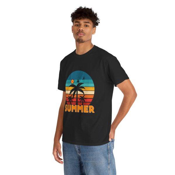 Summer Vibes Unisex Heavy Cotton Tee with Palm Tree Design Summer Vibes Unisex Heavy Cotton Tee with Palm Tree Design