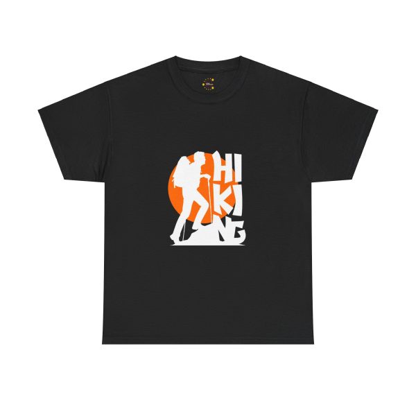 Hiking Black Color T-Shirt For Unisex Heavy Cotton Tee