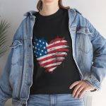 Patriotic USA Heart Unisex Heavy Cotton Tee