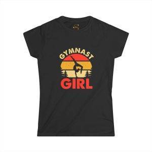 Women's Softstyle Tee - Gymnast Girl Retro T-Shirt for Young Athletes
