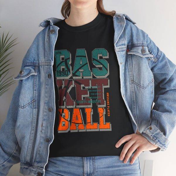 Vintage Basketball Unisex Heavy Cotton Tee - Sporty Graphic T-Shirt for Fans