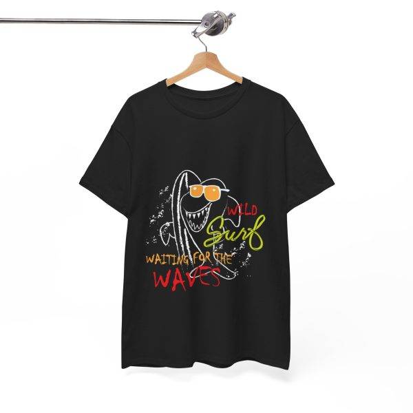 WILD  WAITING FOR THE WAVES Black Color T-Shirt For Unisex Heavy Cotton Tee