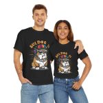Bulldog Black Color T-Shirt For Unisex Heavy Cotton Tee