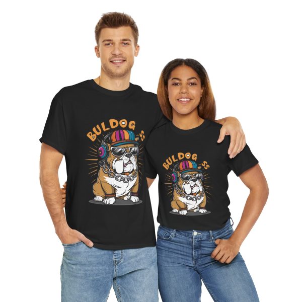 Bulldog Black Color T-Shirt For Unisex Heavy Cotton Tee