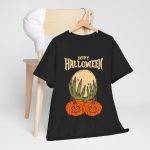 Happy Halloween Black Color T-Shirt For Unisex Heavy Cotton Tee