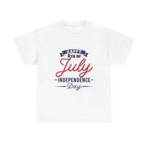 Happy 4th July White T-Shirt Color Unisex Heavy Cotton Tee