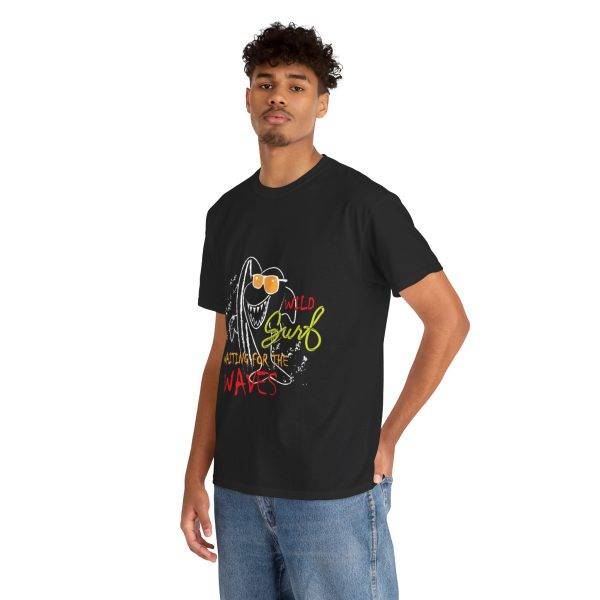 WILD  WAITING FOR THE WAVES Black Color T-Shirt For Unisex Heavy Cotton Tee
