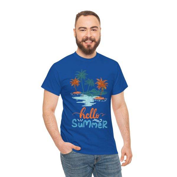 Hello Summer Royal Color T-Shirt For Unisex Heavy Cotton Tee Hello Summer Royal Color T-Shirt For Unisex Heavy Cotton Tee
