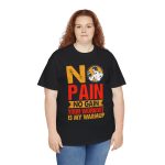 No pain no gain gym Black Color T-Shirt for Unisex Heavy Cotton Tee