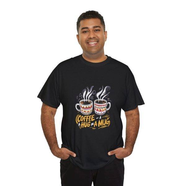 Coffee Lovers Unisex Heavy Cotton Tee - 'Coffee: A Hug in a Mug' Design