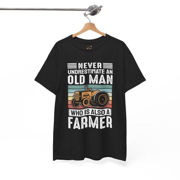 Never Underestimate an Old Man Farmer Unisex Heavy Cotton Tee