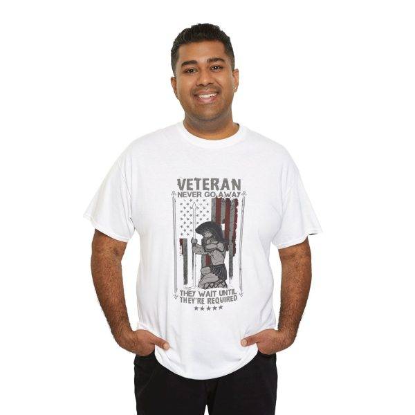 American Veterans White Color Tshirt For Unisex Heavy Cotton Tee