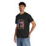 US Army With Flag Black Color T-Shirt For Unisex Heavy Cotton Tee