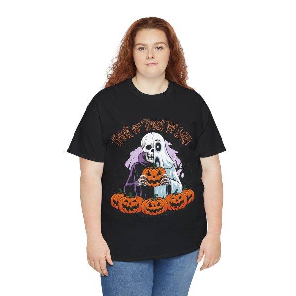 Trick Or Treat Your Self Black Color T-Shirt For Unisex Heavy Cotton Tee