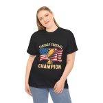 FANTASY FOOTBALL CHAMPION Black Color T-Shirt For Unisex Heavy Cotton Tee
