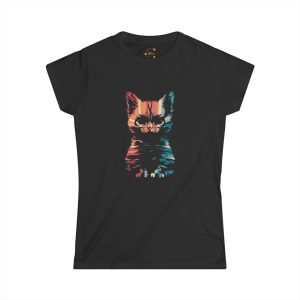 Colorful Cat Graphic Women's Softstyle Tee - Purrfect for Cat Lovers