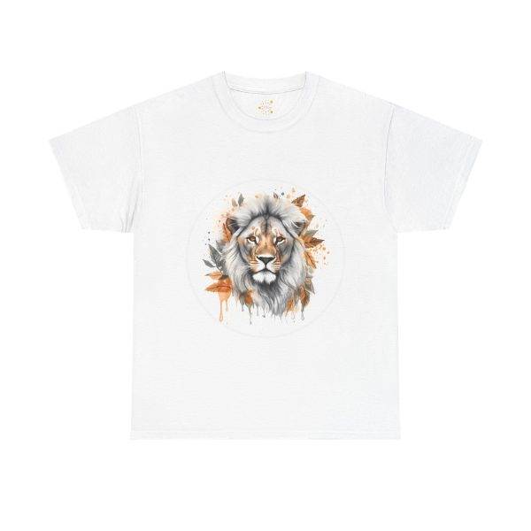 Lion Face White Color T-Shirt For Unisex Heavy Cotton Tee