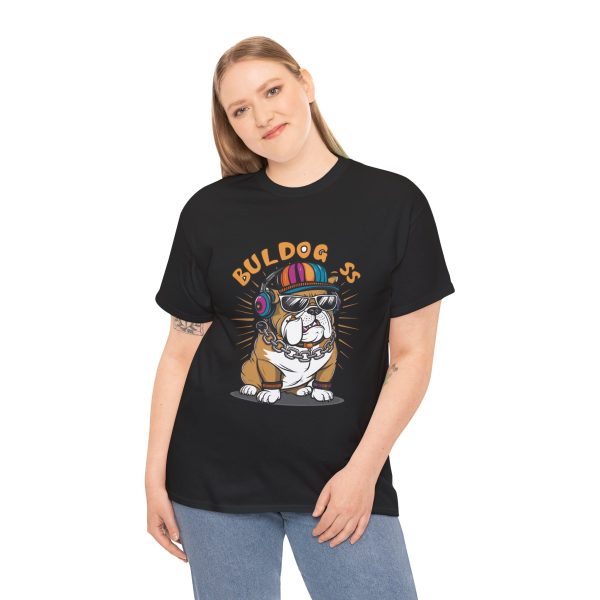 Bulldog Black Color T-Shirt For Unisex Heavy Cotton Tee