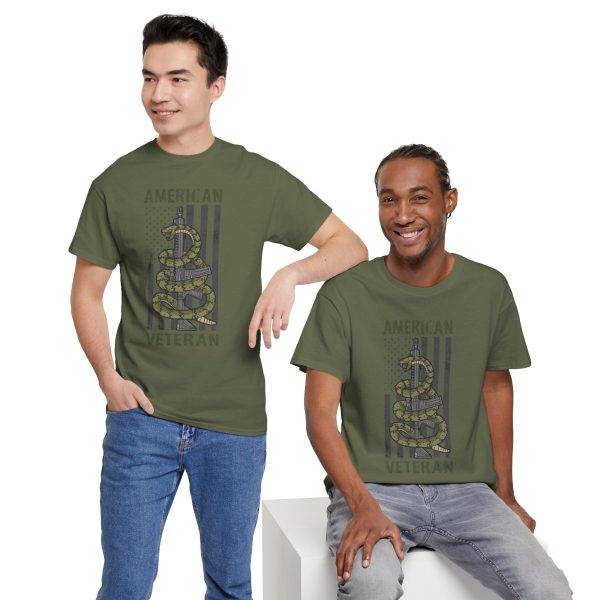 American Veteran Military Green Color T-Shirt For Unisex Heavy Cotton Tee