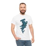 Blue Shark with Hammer T-Shirt For Men Heavy Cotton Tee