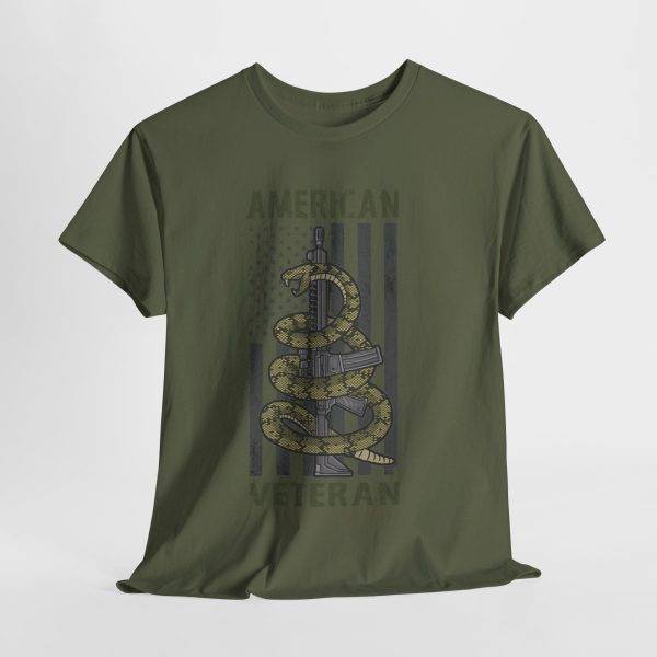American Veteran Military Green Color T-Shirt For Unisex Heavy Cotton Tee