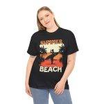 Summer Beach Unisex Heavy Cotton Tee - Relaxed Fit, Tropical Vibe, Perfect for Vacation