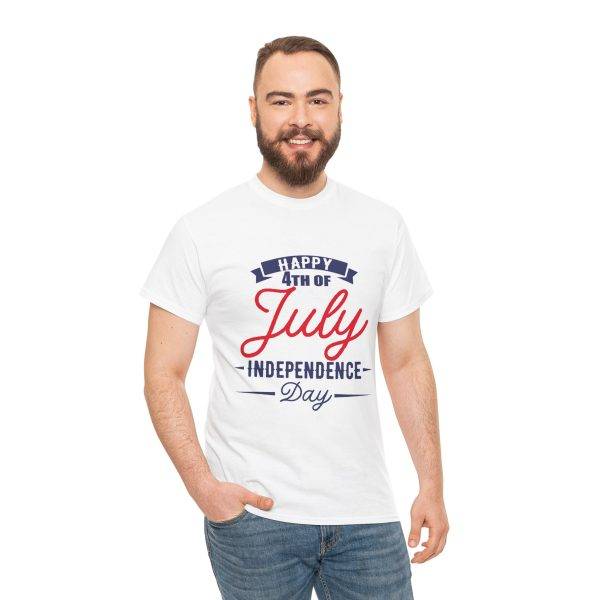 Happy 4th July White T-Shirt Color Unisex Heavy Cotton Tee