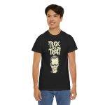 Halloween Frankenstein Trick Or Treat Black Color T-Shirt For Men Heavy Cotton Tee