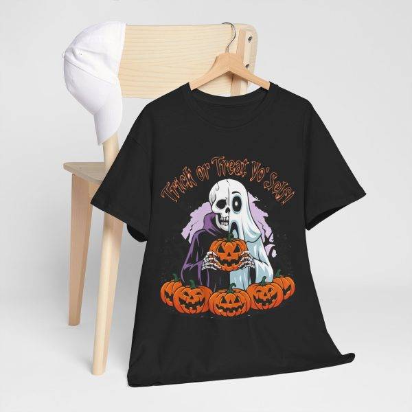 Trick Or Treat Your Self Black Color T-Shirt For Unisex Heavy Cotton Tee