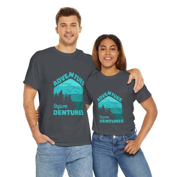 Hiking Adventues before Dentures Tweed color Tshirt For Unisex Heavy Cotton Tee