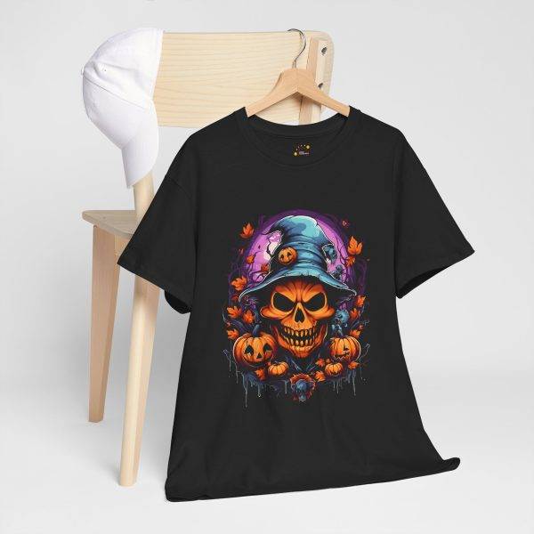 Halloween Pumpkin Black Color T-Shirt For Unisex Heavy Cotton Tee Halloween Pumpkin Black Color T-Shirt For Unisex Heavy Cotton Tee