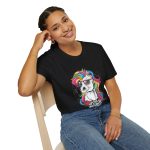 Hipster unicorn black color Tshirt For Women Softstyle T-Shirt