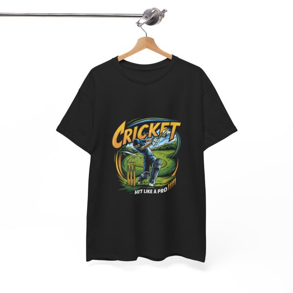 Sport Cricket Hit Like A Pro Black Color T-Shirt For Unisex Heavy Cotton Tee Sport Cricket Hit Like A Pro Black Color T-Shirt For Unisex Heavy Cotton Tee