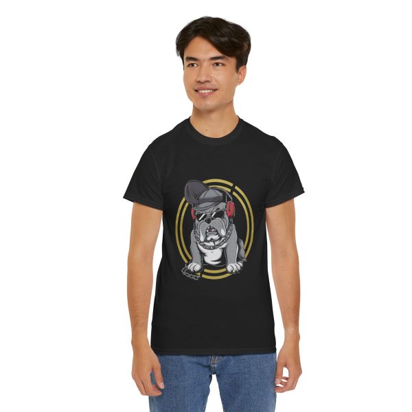 Bulldog Black Color T-Shirt For Unisex Heavy Cotton Tee
