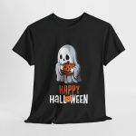 Happy Halloween Black Color T-Shirt For Unisex Heavy Cotton Tee