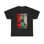 Summer Black Color T-Shirt For Unisex Heavy Cotton Tee